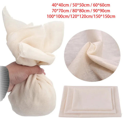 Cheesecloth White Cotton Gauze Fabric Reusable Ultra Fine Muslin Straining Cloth