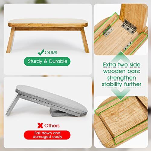 Meditation Bench with Carrying Bag, Kneeling Stool Portable Grey