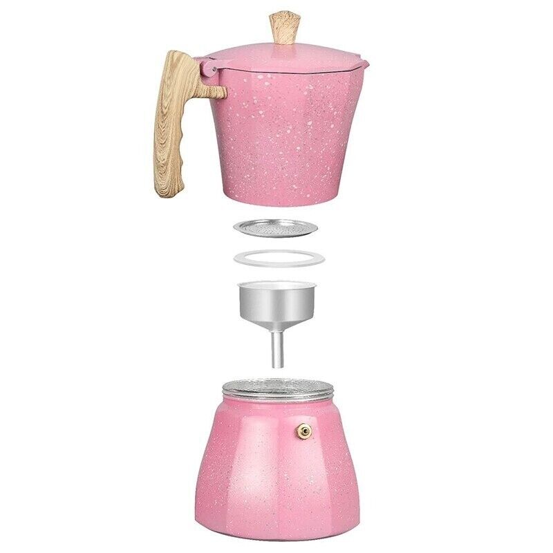 Coffee Pot 150ml Stovetop Espresso Shot Mocha Maker Kettle 15x12x15.5cm Aluminum