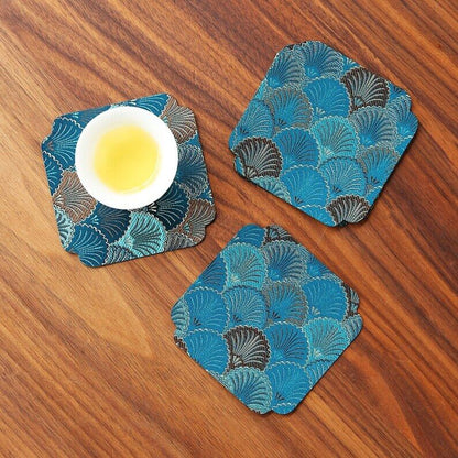 Fabric Scallop Shaped Coaster|Burlap Tea Coaster|Tea Accessories