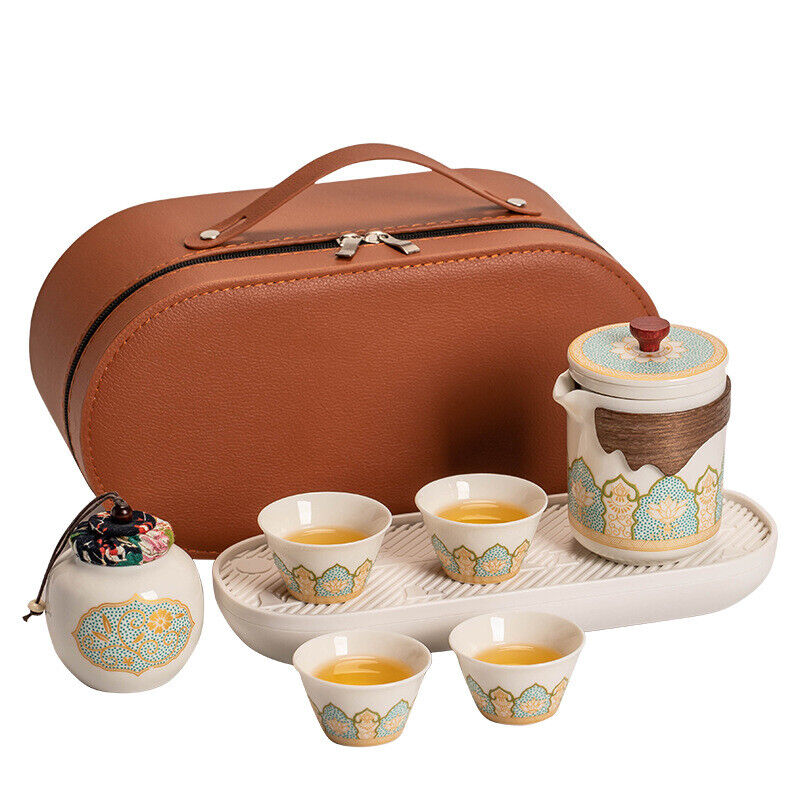 Outdoor Office Camping Tea Ceramic Set Porcelain Chinese Gongfu Tea Cup Set