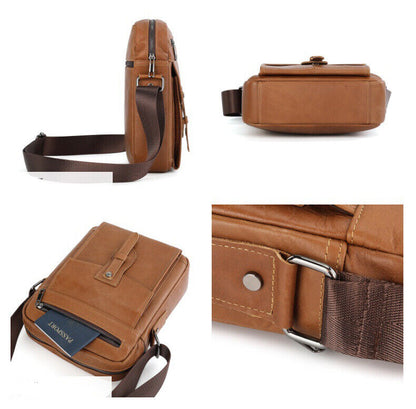 100% Genuine Leather Men's Crossbody Shoulder Bag, Handbag Business Cowhide