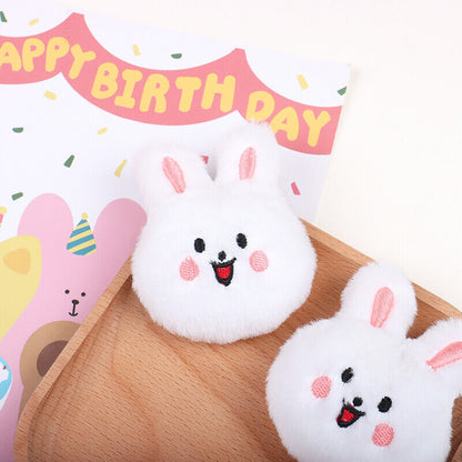 Nerdy Bear Happy Rabbit Cartoon Plush Doll Brooch Student School Bag Decoration