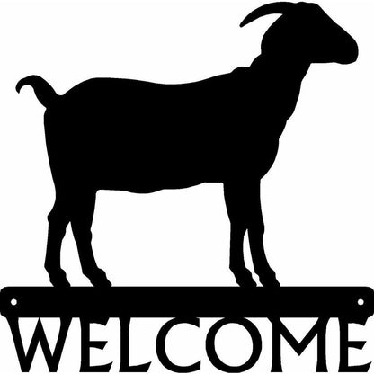Horned Goat Farm Welcome Sign Metal Ornaments Wall Stickers Shape Artwork