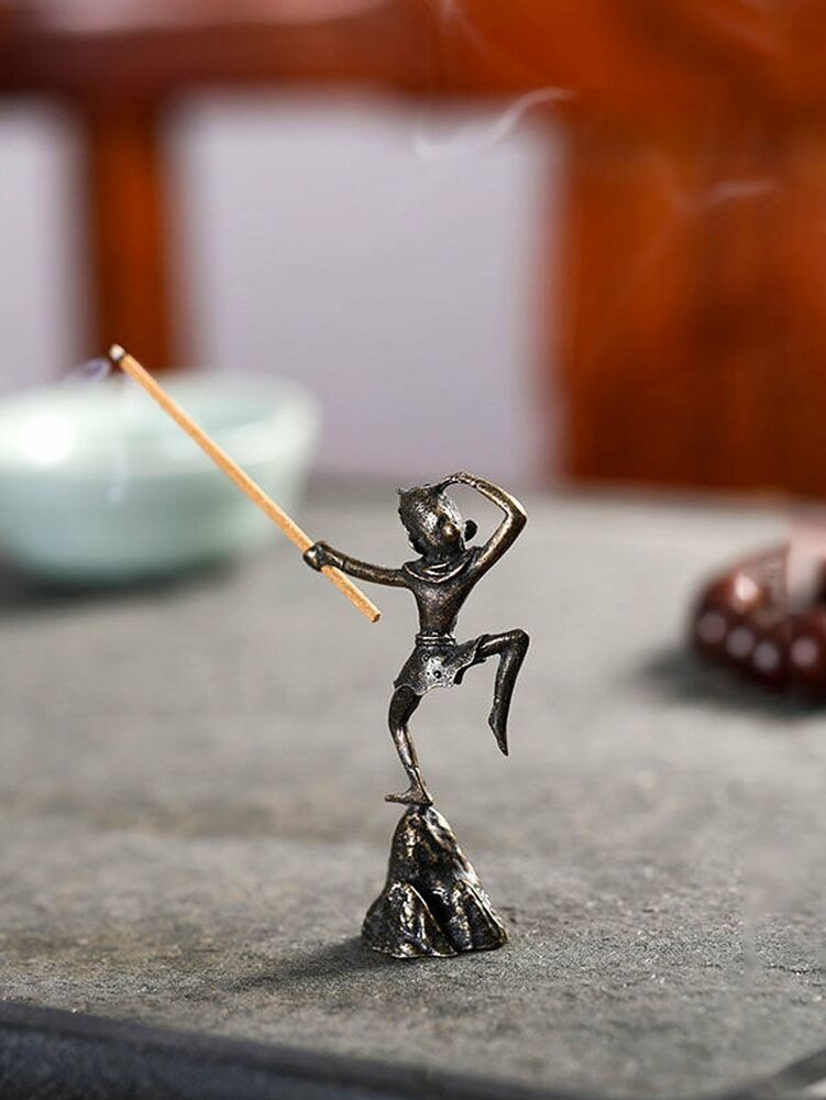Incense stick holder 1pc monkey shaped incense sticks burner copper alloy-