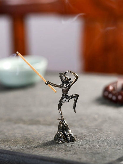 Incense stick holder 1pc monkey shaped incense sticks burner copper alloy-