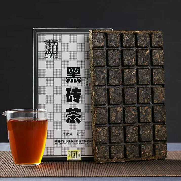 Hei Zhuan Cha Anhua Baishaxi Instant Dark Tea Shortcut Brick Tea Black Tea 450g