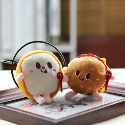 Creative Cute Cartoon Food Styling Plush Pendant Keychain Bag Charms Decoration