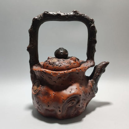Vintage Chinese Yixing Purple Clay Teapot Zisha Ceremony Carving Collectible Art