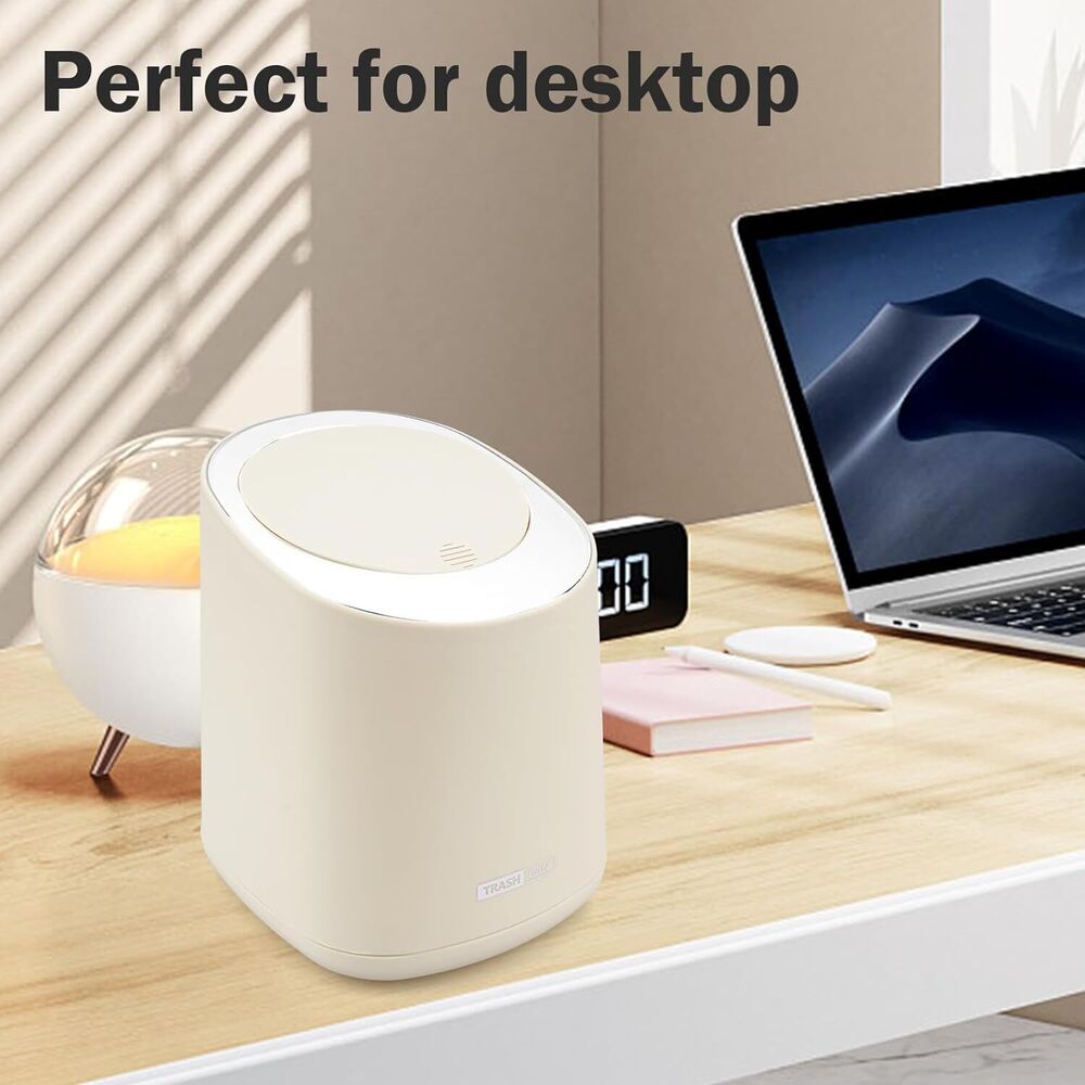 Decorative Garbage Can with Lid Mini Basket for Desk with Trash Bags 180 Pieces