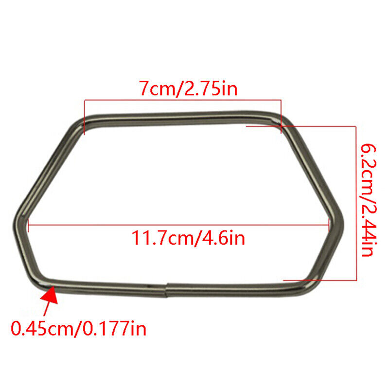 Hexagonal Trapezoid Metal Handle For Handbags Luggage Hardware DIY Bag Accessory