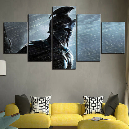 5 pieces of Animal Tiger HD spray painting canvas oil Sparta Warrior Figure Spar