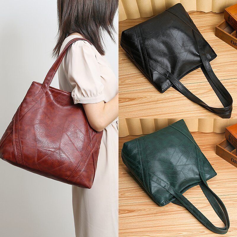 Fashion Women's Ladies Faux Leather Tote Bag Shopper Shoulder Bag Handbag