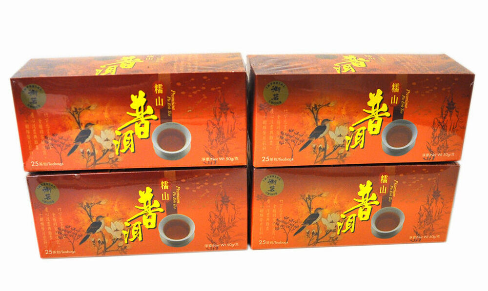 4 Packs Premium Pu Erh Puer Pu'er Pu Er tea - 100 Teabags 60 Days Supply