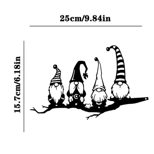 Santa Claus On Branch Steel Silhouette Metal Wall Art Home Garden Patio Statue