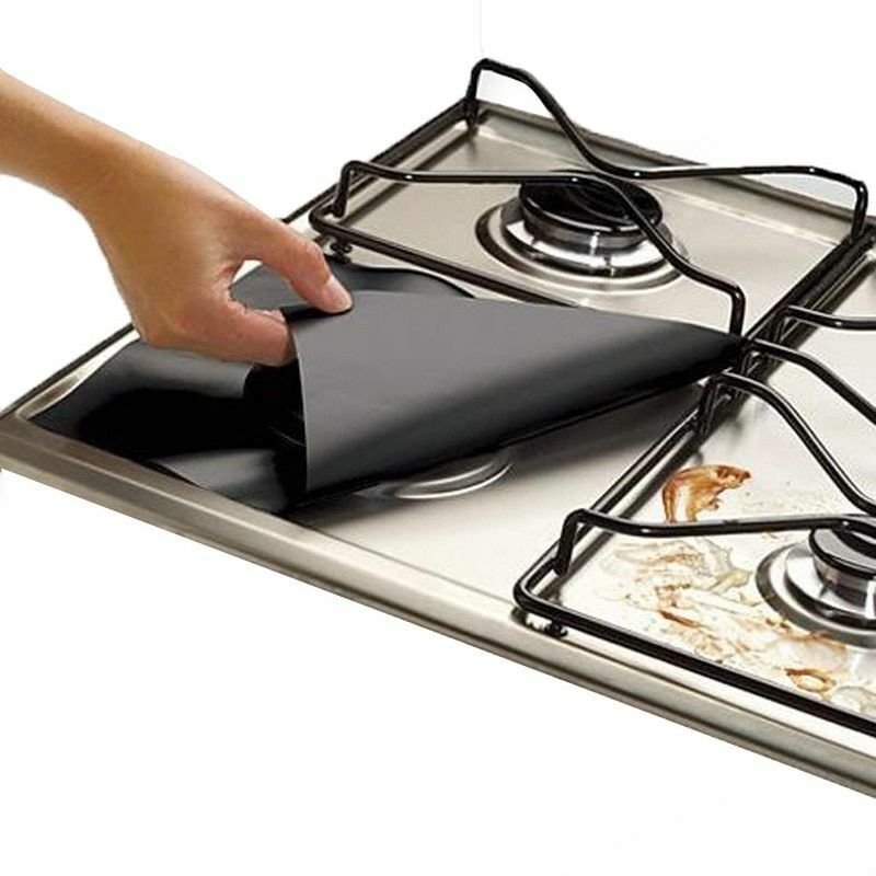 4Pcs/Lot Gas Stove Protector 27x27cm Burner Cleaning Pad Liner Cover Kitchen Mat