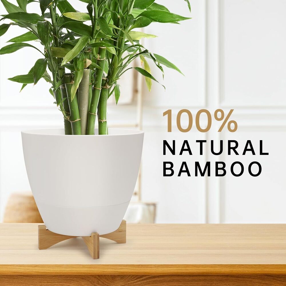 Bamboo Wood Plant Stand Pot Holder Home Office Decoration Indoor Outdoor Riser