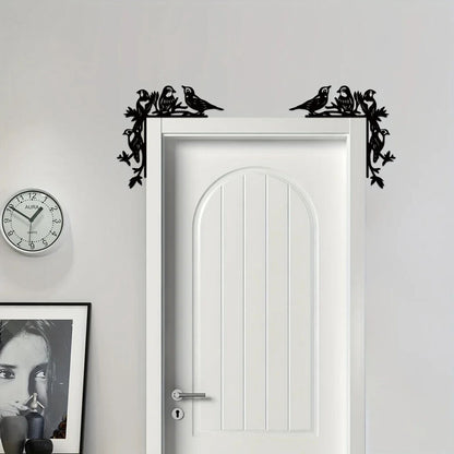 Metal Four Birds Decorative Wall Stickers Door Corner Decorations, Door Frame
