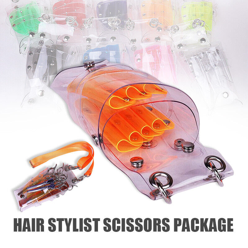Transparent PVC Hairdresser Scissors Bag Holder Shears Waist Shoulder Bag
