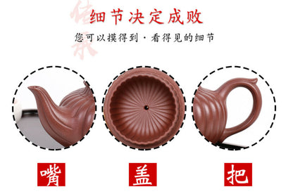 430cc chinese Yixing Handmade Zisha Dicaoqing clay Teapot JinNang Hu Tea Pot