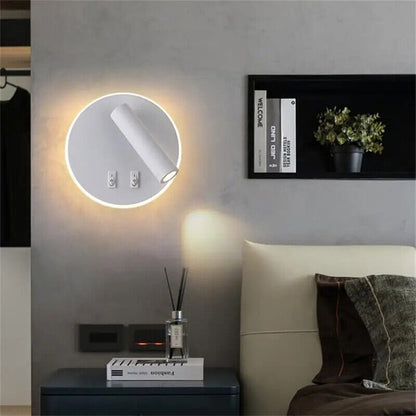 Wall Lamp USB Minimalist Hotel Interior LED Reading Lights Corridor Bedroom 220V