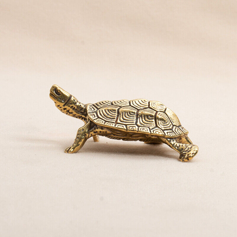 Retro Brass Tortoise Statue Desktop Ornaments Solid Copper Turtle Figurines^B p9