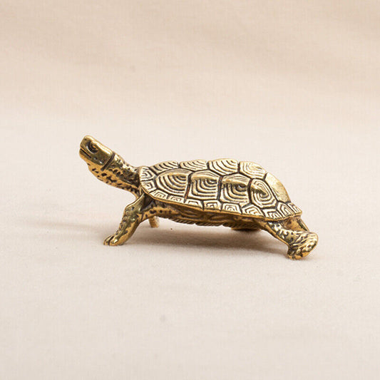 Retro Brass Tortoise Statue Desktop Ornaments Solid Copper Turtle Figurines^B p9