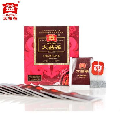 Da Yi Classic Puerh Ripe Tea Bags Pu'er Tea Puer Ripe Tea Bags 50 Bags 90g