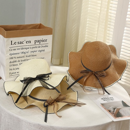 Foldable Wide Brim Floppy Girls Straw Hat Sun Hat Beach Summer Hat Protect Cap