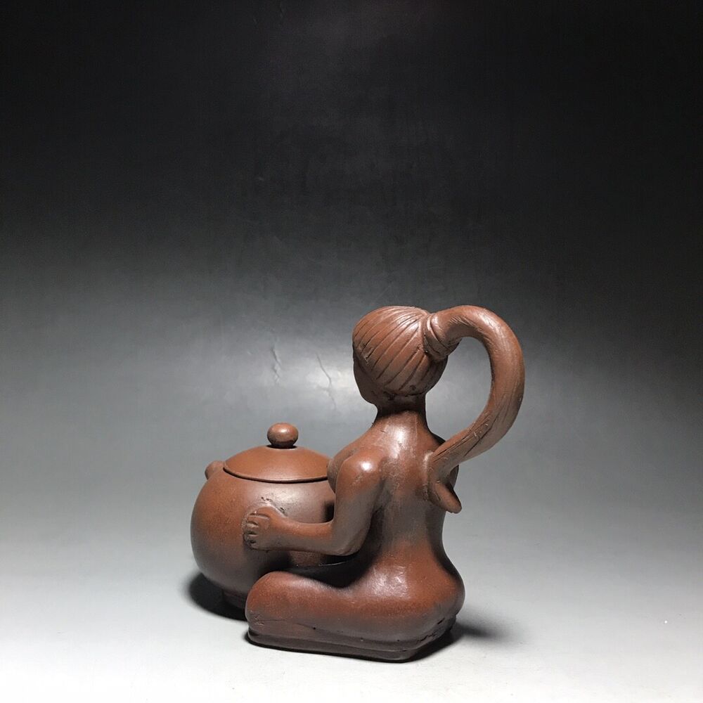 vintage chinese yixing purple clay teapot zisha ceremony carving Collectible art