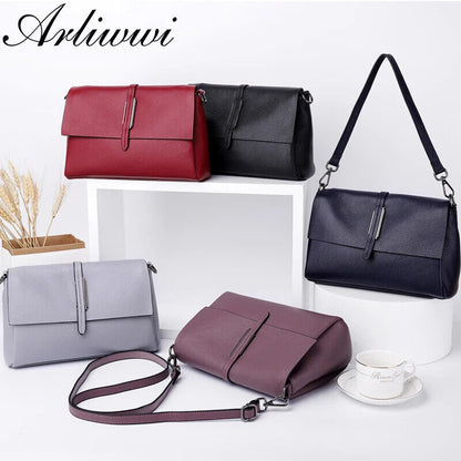 Lady's Flap Messenger Bags Genuine Cowhide Functional Shoulder Handbags New