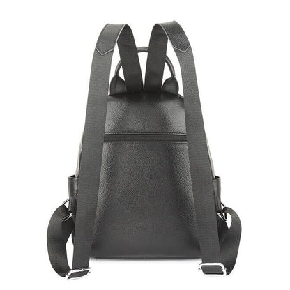 Top Cow Leather Backpack, Women's Black Travel Leather Rucksack, School Bags