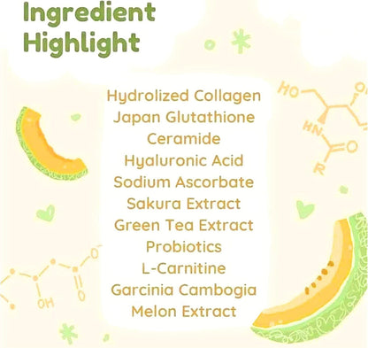 180g Natural Collagen Hami Melon Powder Beauty Milk Fruit and Vegetable Powder