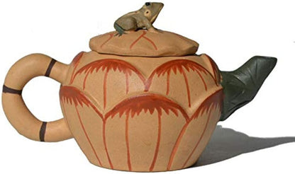 Zisha Teapot 220ml Chinese Yixing Clay Frog Lotus Pot Gongfu Tea Set