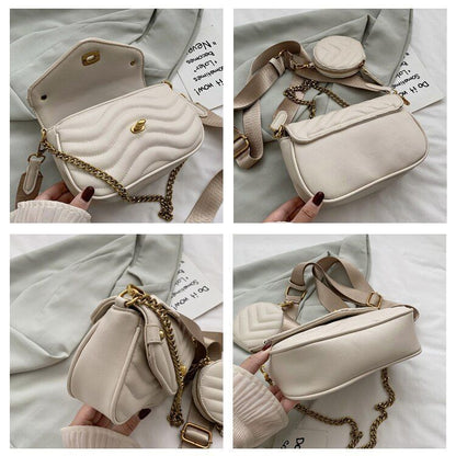 Small Synthetic Leather 2 PCS/SET Shoulder Bag Handbag Crossbody Purse 20*15*7CM