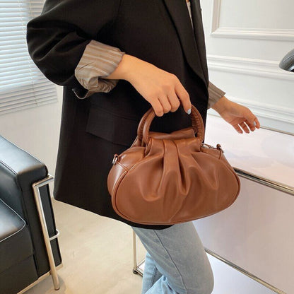 Leather Shoulder Bags Women Ladies Handbags Pleated Tote Bag Bags Cross Body Bag
