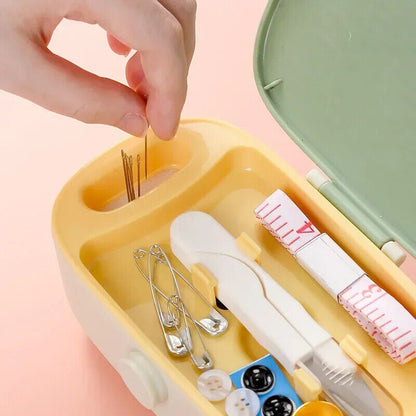 Sewing Kits Storage Box Plastic Double-Layer Knitting Needle Thread Bin 15.5x6cm