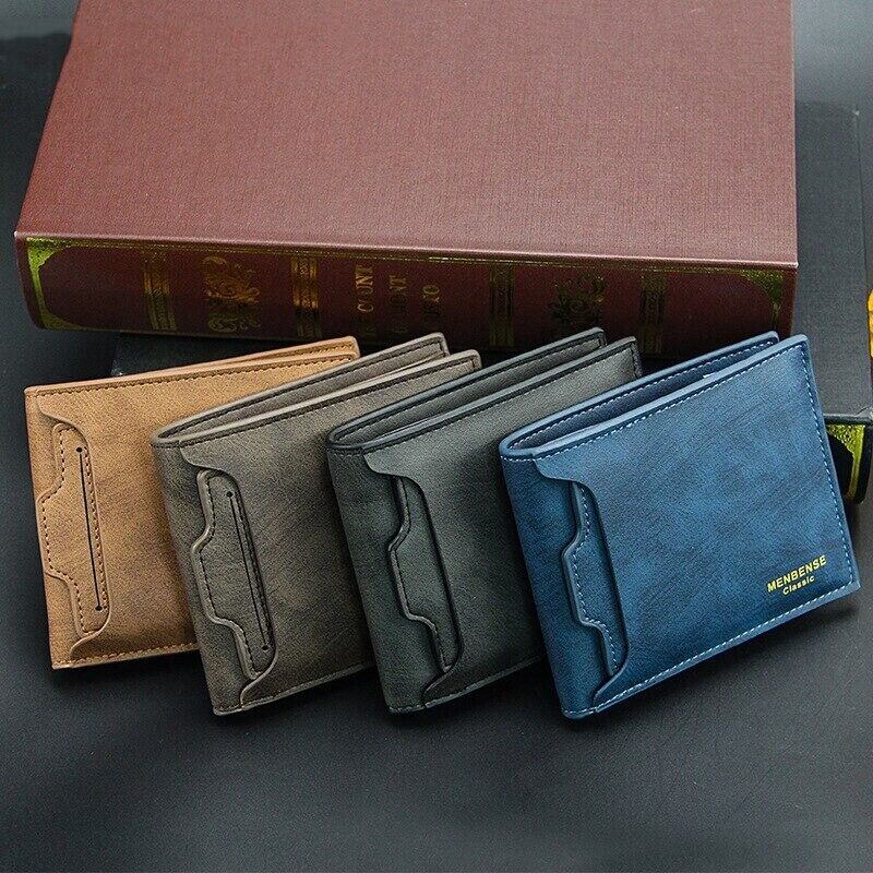 Men Money Bag Fashion Soft Leather Mini Card Holder Hasp Coin Pocket Slim Wallet