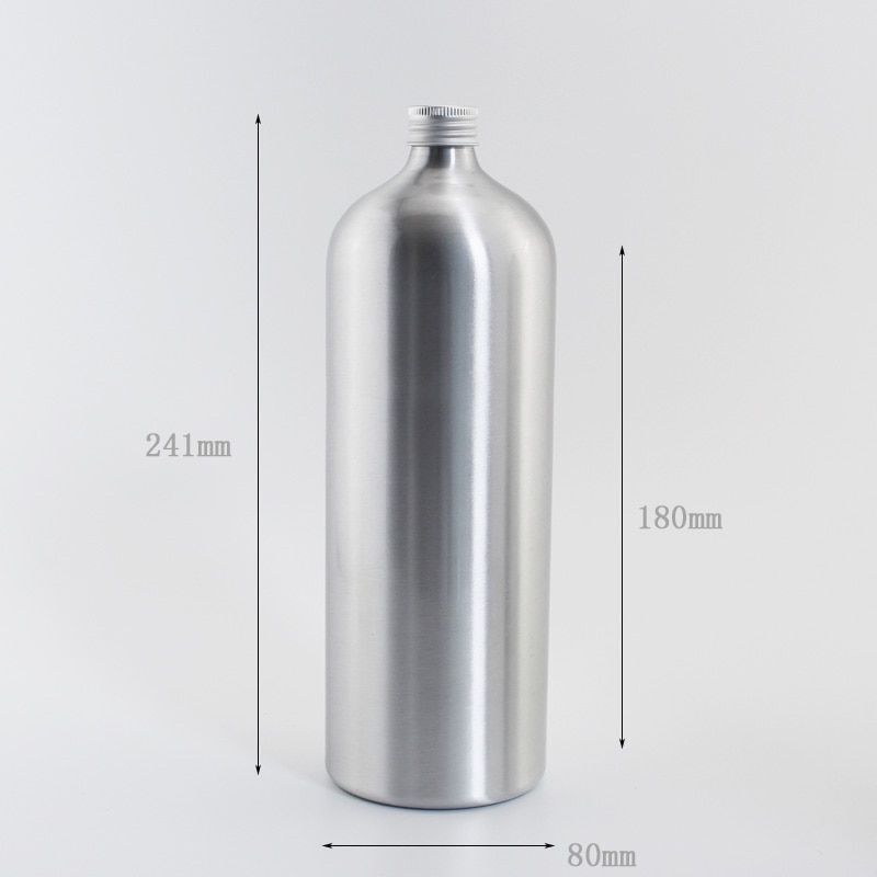 Aluminum Bottles Empty Liquid Soap Essential Oil Metal Container W/ Screw Cap 1L