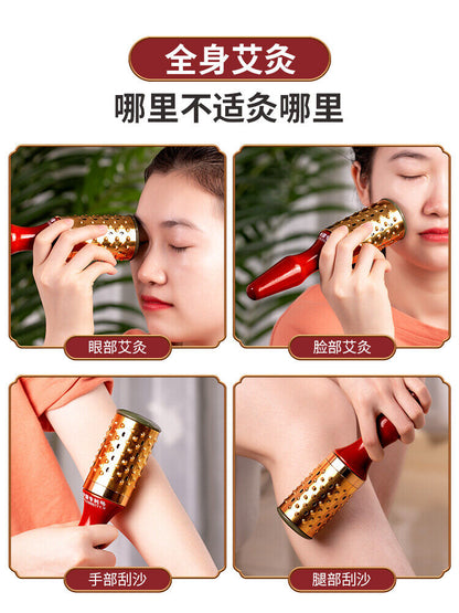 Jade Moxibustion Stick Manual Rolling Eye Moxa Facial Mugwort Pot Massage 艾灸艾条艾草