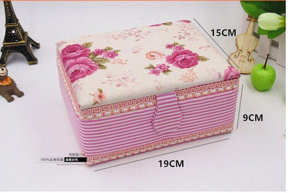 Sewing Tool Kits Multifunction Needles Tape Scissor Threads Home Storage Box Set