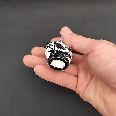 vintage peking glass snuff bottle box chinese overlay snuffbox carved collection