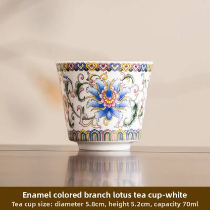 70Ml enamel color teacup ceramic master cup personal cup household tea set -