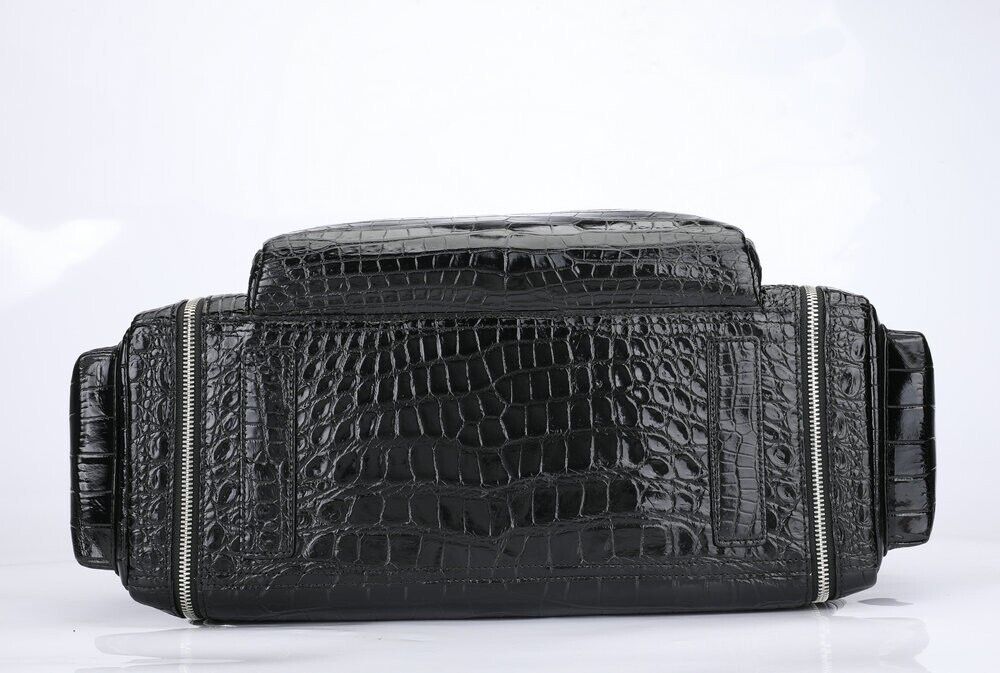 Real Crocodile Belly Skin Leather Bag Men's Travel Luggage Luxury Large Handbags