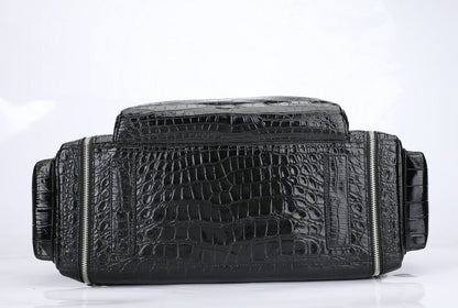 Real Crocodile Belly Skin Leather Bag Men's Travel Luggage Luxury Large Handbags