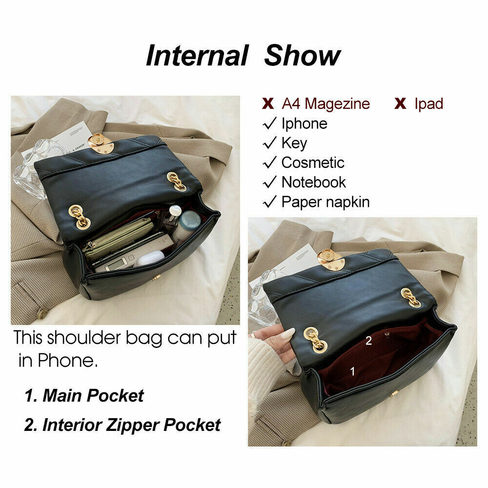 Ladies Hand Bags Shoulder Bags Women Chains Crossbody Bag PU Leather Handbags