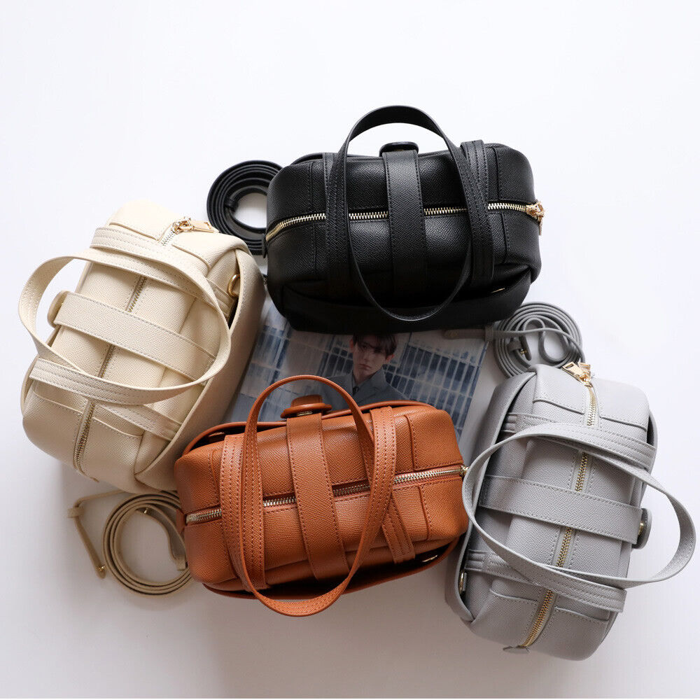 Roomy Leather Handbag Doctor Bag Purse Tote Shoulder Bag w/ Crossbody Strap