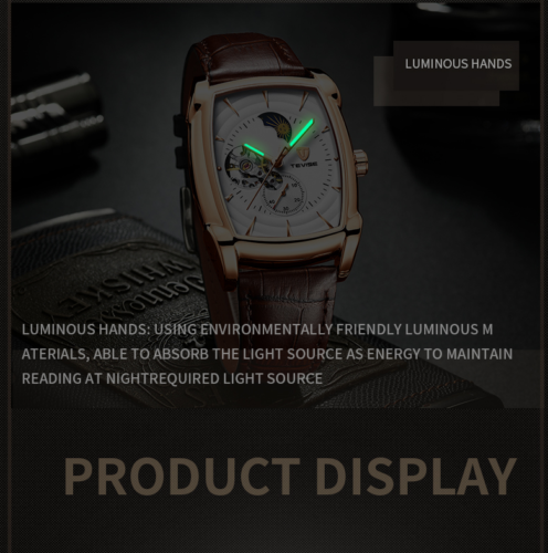 Swiss brand Tevise fashionable men's fully automatic mechanical wrist watch 802b