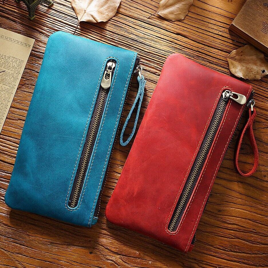 Handmade Cowhide Leather Fountain Pen Case, Pencil Case Stationery Storage Bag