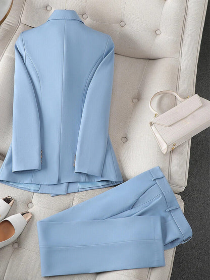 Ladies Pant Suit Women Business Blazer Jacket and Trouser Formal 2 Piece Sets